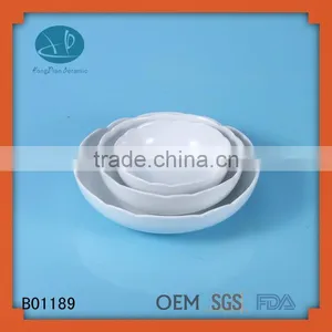 Restaurant Ceramic Flower Shaped Salad Bowl,ceramic or Procelain Noodle Soup Bowl thumbnail-1