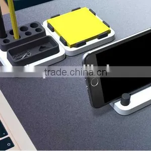 Creative Desktop Storage Three-piece Simple Desk Tool Case Memo Paper Box/phone Dock/pencil Vase thumbnail-2
