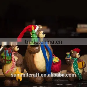 Resin Teddy Bear Figurines Christmas Toy Moving Christmas Decorations thumbnail-1