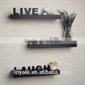 Laminate 'Live, Love, Laugh' Inspirational Wall Shelves Set of 3 Wall Decor Floating Shelf thumbnail-1