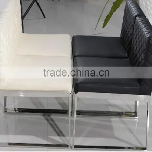 B8020 Cheap pu Cushion Stainless Steel Cafe Dining Chair thumbnail-4