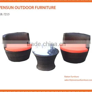 Outsunny 3-Piece Outdoor Stacking Rattan Wicker Patio Chair Set thumbnail-1