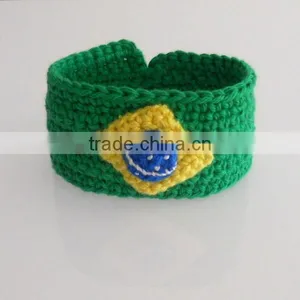 2017 Hot New Bestselling Product Wholesale Brazil Flag Crochet Bracelet in Green and Yellow Made in China thumbnail-1
