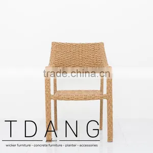 Latte Wicker Dining Chair - Garden Furniture Outdoor - Poly Rattan Furniture thumbnail-1