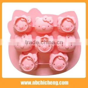 8-tray High Quality Cheaper Price Colorful Design Silicone Ice Cube Mould,Hello Kitty , Ice Cube Tray. thumbnail-3