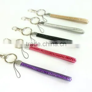 Promotion Gift PU Crystal Gem Lanyard, Swivel Snap Hooks, Key Ring Accembly, Acrylic Gem Key Chain thumbnail-1
