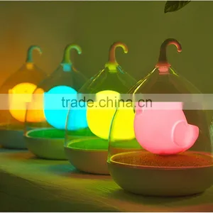 Dimmable Lamp 3d Bird LED Night Light With Rotary Handle and Battery,in Indoors and Outdoors Color Pink thumbnail-5