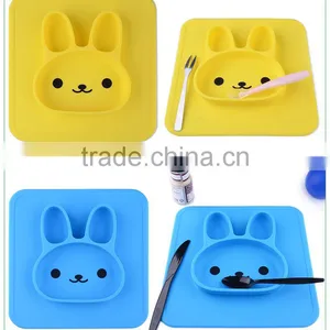 FDA Approved Rabbit Silicone Placemat for Kids Children Dinner Plate thumbnail-6