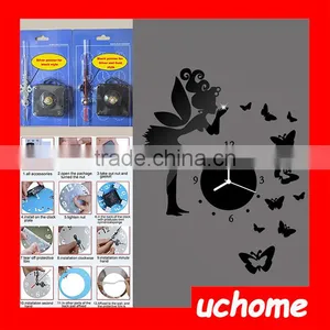 UCHOME Fairy Tale Creative Wall Mirror Sticker Clock thumbnail-6