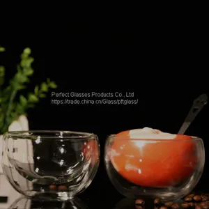 Double Wall Glass Ice Ream Bowl Fruit Bowl Handmade Microwave Bowl Wholesale Bowl thumbnail-2