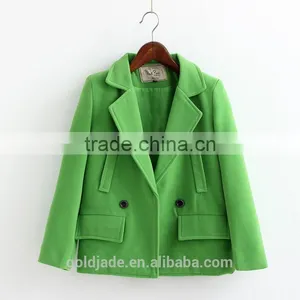 Wool & Blends Coats Parka Outerwear Winter Solid Long-sleeved Thick Woolen Women Winter Coat thumbnail-1