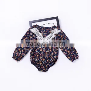 Infant Babies Cotton Tassel Jumpsuits Long Sleeve Floral Romper thumbnail-1