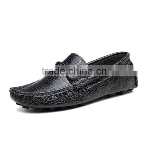 High Quality Crocodile Top Layer Leather Peas Shoes Casual Fashion for Male, Men Leather Casual Shoes Sample for Adults thumbnail-1
