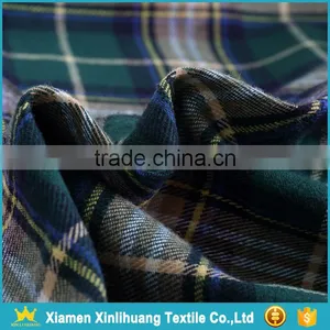 Best Price Wholesale High Quality 21S Yarn Dyed 100% Cotton Plaid Flannel Fabric thumbnail-3