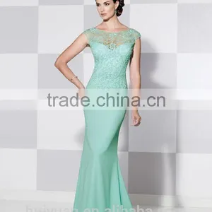 2015 Newest Good Quality High Neck Short Sleeve Lace Dress thumbnail-1