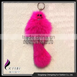 CX-R-14 Wholesale Lovely Desgin Cute Cheap Fox Fur Custom Keychain thumbnail-4