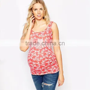 Maternity Butterfly Printed Vest Maternity Blouse thumbnail-1