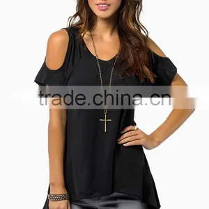 2016 Summer Women Strapless V-neck T-shirt Sexy Girls Tops thumbnail-1