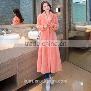 2016 Fur Coat Women's New 2016 Winter Overcoat Female Outerwear Real Rabbit Fur With Long DesignThicken Warm Top Fur Jacket thumbnail-5