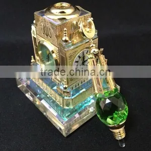 Wholesale Saudi Royal Makkah Clock Tower Crystal Model Manufacture For Makkah Souvenir thumbnail-1