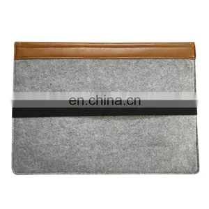 13" Envelope Felt Laptop Sleeve, Wool Felt Laptop Bag With Black Elastic Band thumbnail-2