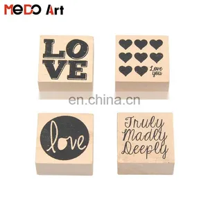 Box Package DIY Creative Rubber Wooden Handle Love Stamp Set of 4 thumbnail-3