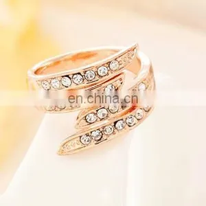 New Gold Plated Rings for Women Engagement CZ Diamond Jewelry Vintage Women Wedding Rings Fashion Accessories thumbnail-3