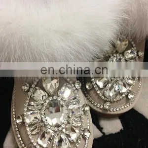 Aidocrystal Factory Price Handmade Shiny Rhinestone Boots New Design Women Best Warm Winter Boots Shoes thumbnail-5