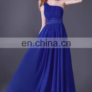 Hot Sale Women One Shoulder Long Bridesmaid Dress Grace Karin Chiffon Colorful Cheap Evening Dresses China CL4107 thumbnail-5