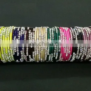 Beautiful Crystal Studded Glass Bangles thumbnail-1