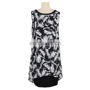 Floral Print Neck Trim Old Lady Tunic Guangzhou Manufacturer thumbnail-3