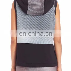 Two Tone Wholesale Spring Tall Hoodies Sleeveless Slim Fit Tracksuits for Men thumbnail-3