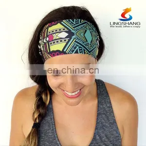 Girls Fashion Sports Coverd Elastic Yoga Spandex Fabric Hair Bands thumbnail-1