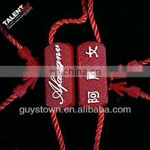 Custom Printed Brand Name Logo Plastic String for Clothing Hang Tag thumbnail-3