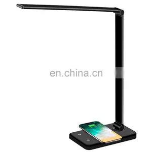 Custom LOGO OEM Modern Metal Bedside Led Table Lamp Phone Wireless Charging Desk Lamp thumbnail-1