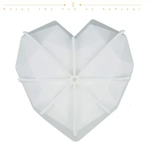 Heart Shaped Silicone Cake Mold With Mini Hammer 3D Geometric Cake Mold Silicone Mousse/Chocolate Cakes Mould thumbnail-2
