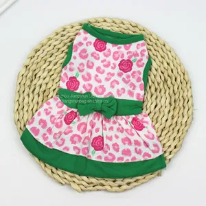 Cross-border Hot Dog Dress Pet Clothes Summer New Skirt Flower Print Wholesale Animal Supplies thumbnail-5