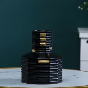 Black Gild Nordic Light Luxury Fashion Hand Made Ceramic Flower Vase For Home Decor thumbnail-3