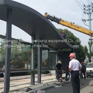 Convenient Shared Umbrella Bus Stop Sign Intelligent Bus Shelter Platform Light Box Manufacturer thumbnail-3