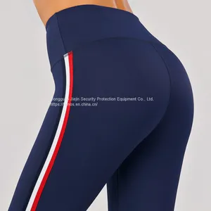 2021 Gym Wear Tight Women Leggings Blue Stitched Yoga Pants Activewear Mamufacturer thumbnail-2