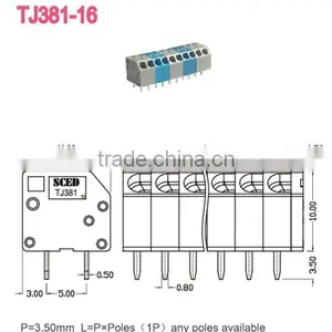 Termin Block 3.50mm PCB Spring Screwless Terminal Block For Electric Power 2P - 28P 300V 5A thumbnail-2