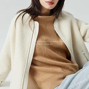 21 Autumn and Winter New Round Collar Leisure Zipper Women's Coat thumbnail-1