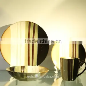16-peice Stoneware Dinnerware Set With Jazz thumbnail-1