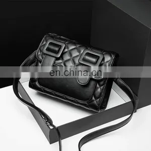 Fashion Korean Style Pu Leather Rhomb Oblique Crossbody Handbag Large Capacity Shoulder Bag Ladies thumbnail-2