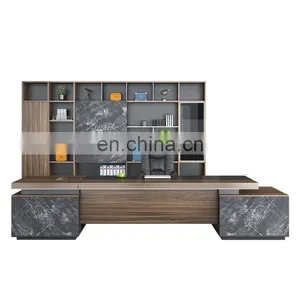 Luxury Office Furniture Modern Wood Ceo Workstation Computer Table Wooden High Tech Manager Executive Office Desks With Drawer thumbnail-4