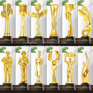 Custom Logo Resin Trophy Gold Black Creative Trophy 3 Buyers thumbnail-5