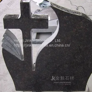 Black Granite Custom Cross Tombstone thumbnail-2