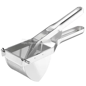 Stainless Steel Heavy Duty Squeezer Baby Food Press Strainer Fruit and Vegetables Potato Masher Ricer thumbnail-1