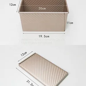 Carbon Steel Wholesale Custom Cuboid Rose Gold Non Stick Toast Box Loaf Baking Pan Toast Bread Mold With Lid thumbnail-5