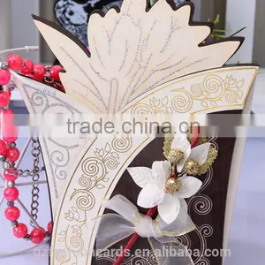 Special Product Flower Shaped Vintage Pakistan Style Wooden Wedding Invitations thumbnail-2